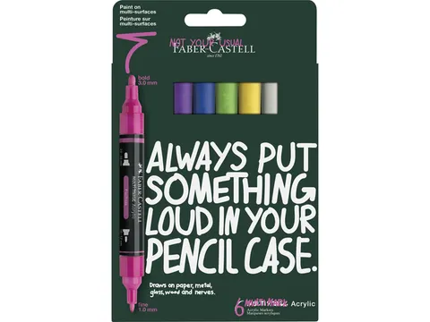 Acrylmarker Faber-Castell Multimark 6 stuks Vibrant kartonetui