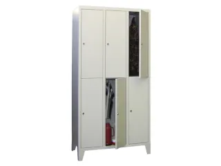 lockerkast,HxBxD 1850x1200x500mm,3x2vakken,RAL7035,front RAL6011 - 1