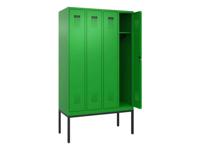 locker,HxBxD 2120x1200x500mm,4vak,vak B 300mm,cil.-slot,voetonderstel