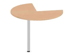 aanbouwtafel,i.h.v.,HxØ 720-840x1000mm,driekwartrond,NE-esdoorn