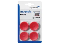 Magneet Legamaster 30mm 850gr rood 4 stuks
