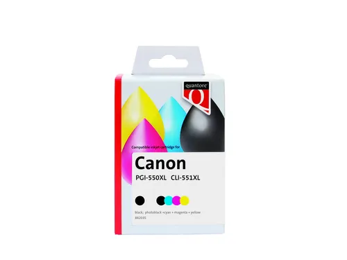 Inktcartridge Quantore Canon PGI-550XL CLI-551XL zwart + 4 kleuren