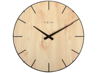Wandklok Nextime Edge-Wood-Dome dia 35cm kunststof licht bruin streep - 1