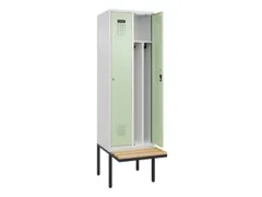 locker met bank,voor scheiding van kleding,HxBxD 2120x600x815mm,2vak