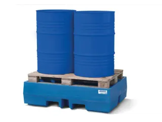 PE-opvangbak,v. 2x200l vat/kleinemballage,opvangvol. 270l - 2
