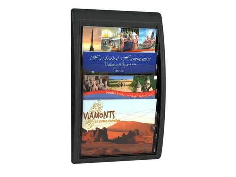 wandfolderhouder HxBxD 650x395x95mm 4x vak 240x320mm zwart