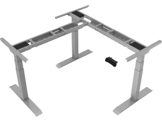 Elektrisch Verstelbaar Zit-Sta Frame Hoekbureau Grijs - 4