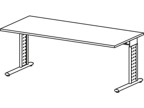 Bureau C-Poot Hxbxd 680-820X1800X800Mm Lichtgrijs