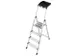 trapladder,eenzijdig,4treden,bordes m. antislip elementen,balk L 1,6m