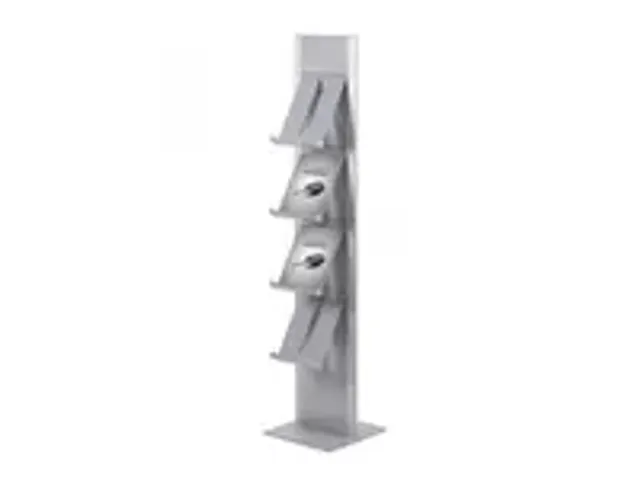OUTLET Brochurerek Totem Zilver Met Stalen Legplanken