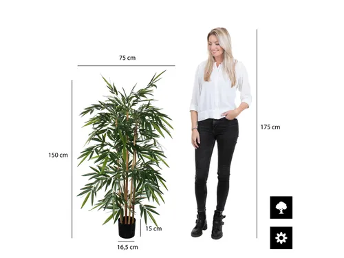 Kunstplant Mica Bamboe in plastic pot 150cm
