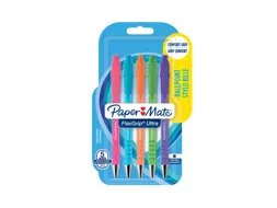 Balpen Paper Mate Flexgrip drukknop Bright fun M assorti blister à 5s