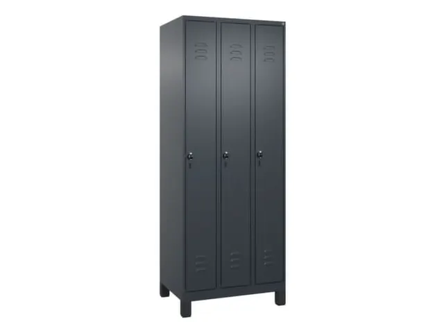 locker,HxBxD 1950x750x500mm,3vak,vak B 250mm,draaigrendel,voeten