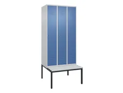 locker met bank,HxBxD 2120x900x815mm,3vak,vak B 300mm,cil.-slot