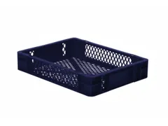 Euronorm-stapelbak 7l 75x 400x 300mm Wanden/bodem Opengewerkt Blauw