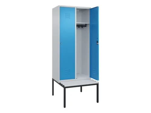 locker met bank,HxBxD 2120x800x815mm,2vak,vak B 400mm,cil.-slot