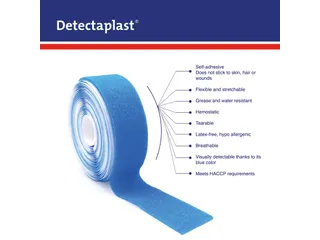 Detectaplast Zelfklevend schuimverband 3cmx4.5mtr Blauw - 4