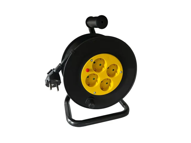 Kabelhaspel BRASQ Pro 4 voudig 10 meter zwart