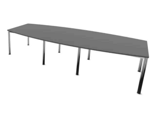 vergadertafel,HxBxD 740x3200x1400mm,vatvormig,MS-donkergrijs