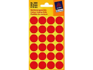 Etiket Avery Zweckform 3004 Rond Ø18mm Rood 96 Stuks - 2