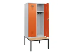 locker met bank,HxBxD 1950x800x815mm,2vak,vak B 400mm,cilinderslot
