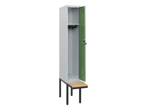 locker met bank,HxBxD 1950x300x815mm,1vak,vak B 300mm,draaigrendel