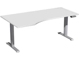 In hoogte verstelbaar bureau in vrije vorm,HxBxD 730-1230x1800x1000mm