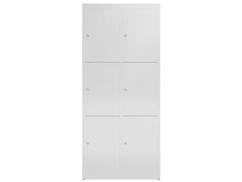Lockerkast 1800x800x500mm 2x3 vakken cilinderslot, sokkel, RAL7035