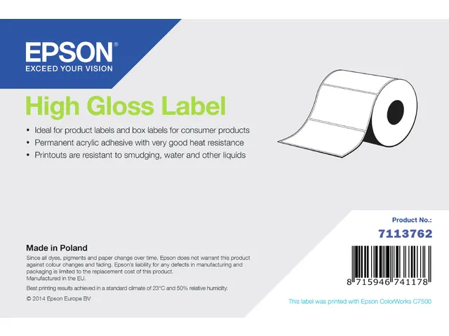 Epson High Gloss Label 7113762 76x127mm