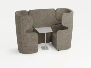 Zitgroep 2Fauteuils Tafel Geluidabsorberend Stof Beige 1320x2200x860mm - 2