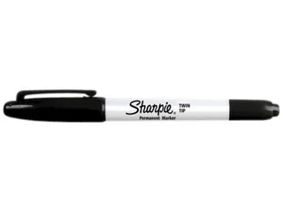 Viltstift Sharpie Twin Tip rond 0.5mm en 0.9mm blister 1 stuk Zwart - 2