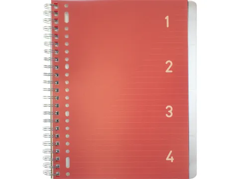 4 in 1 blok Kangaro A4 gelinieerd. Rode cover