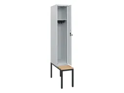 locker met bank,HxBxD 1950x300x815mm,1vak,vak B 300mm,draaigrendel