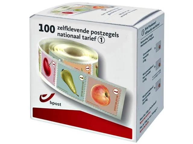 Timbres Belgique Valeur 1 Autocollant 100pcs
