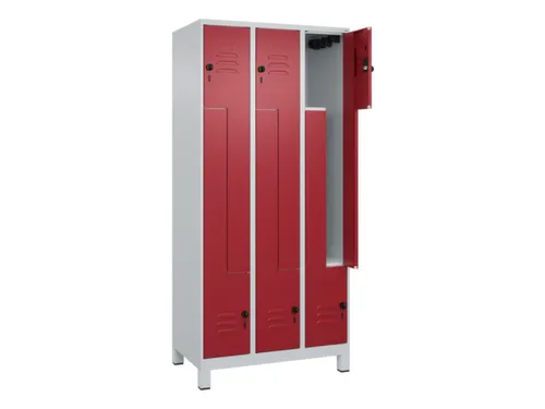 Z-garderobekast,HxBxD 1950x900x500mm,vak B 150/300mm,draaigrendel