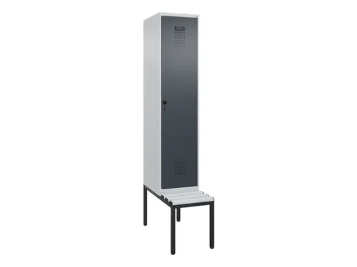 locker met bank,voor scheiding van kleding,HxBxD 2120x400x815mm,1vak