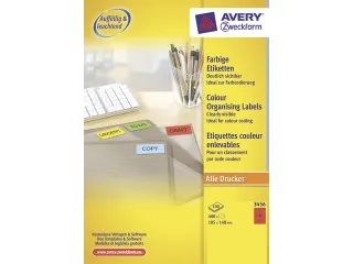 etiket Avery ILK 105x148mm 100 vel 4 etiketten per vel rood - 1