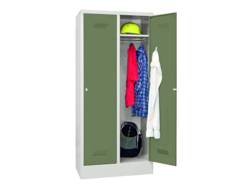 locker,HxBxD 1850x800x500mm,2vak,vak B 400mm,RAL7035,front RAL6011