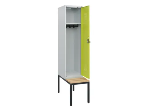 locker met bank,HxBxD 1950x400x815mm,1vak,vak B 400mm,draaigrendel