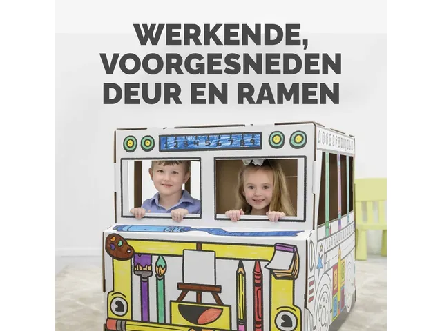 Kartonnen Speelbus Bankers Box Play inkleurbaar