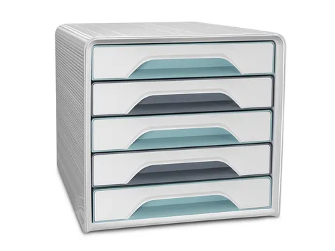 Ladekast CEP Smoove 5 lades geschakeerd blauw/grijs