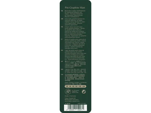 Grafietpotlood Faber-Castell Pitt Mat Etui a 6 stuks