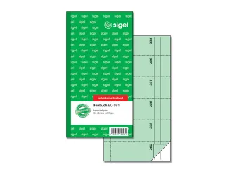 Bonboekje Sigel zelfdoorschrijvend 10,5x20cm 360 nrs groen - 1