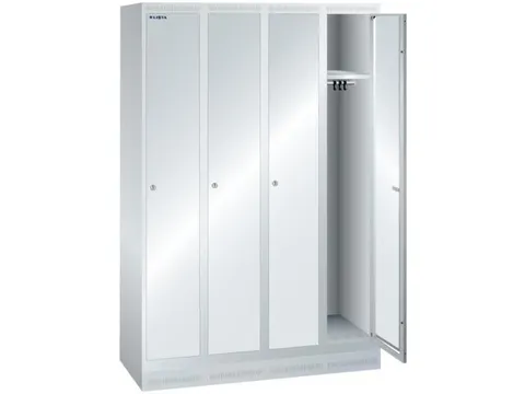 garderobekast,HxBxD 1800x1200x500mm,4vak,vak B 300mm,cil.-slot,sokkel