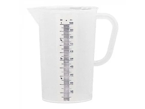 Emga Maatbeker kunststof 1 liter Transparant PP