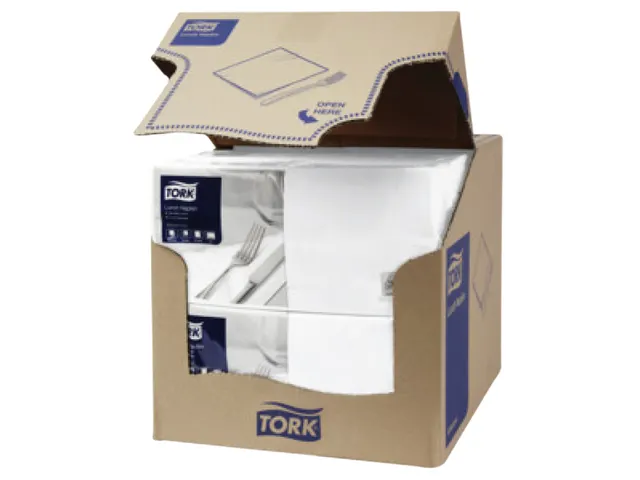 Servetten Tork 477149 2-laags 33x33cm wit 1/4 vouw 200st.