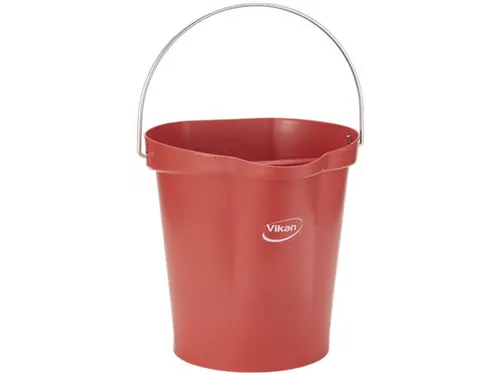 Vikan 56944 emmer 12 Liter met schenktuit Metaaldetecteerbaar Rood
