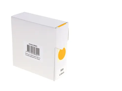 Etiket Rillprint 25mm 500st op rol fluor oranje