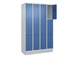 lockerkast,HxBxD 1950x1200x500mm,4x3vakken,vak B 300mm,cil.-slot