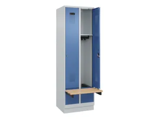 locker met bank,HxBxD 1950x600x815mm,2vak,vak B 300mm,cilinderslot - 1